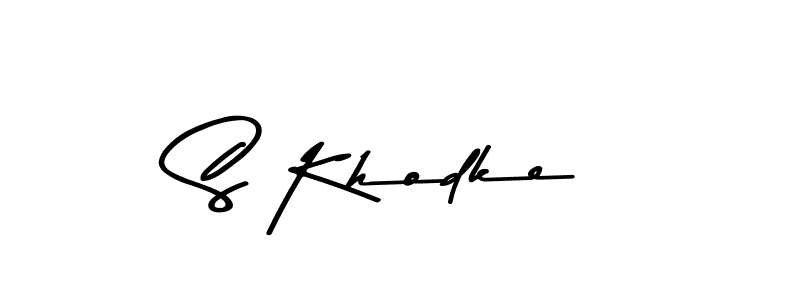 Create a beautiful signature design for name S Khodke. With this signature (Asem Kandis PERSONAL USE) fonts, you can make a handwritten signature for free. S Khodke signature style 9 images and pictures png
