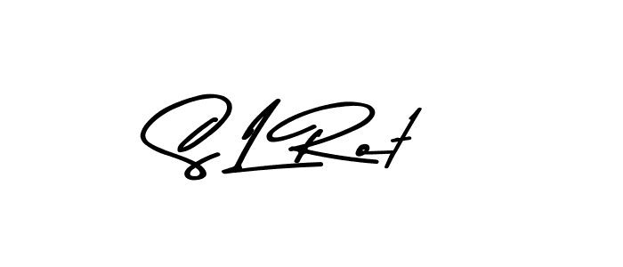 How to make S L Rot name signature. Use Asem Kandis PERSONAL USE style for creating short signs online. This is the latest handwritten sign. S L Rot signature style 9 images and pictures png