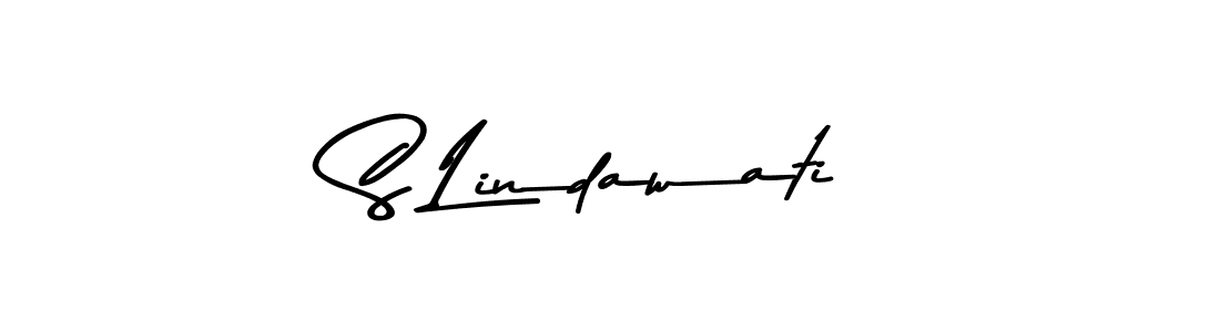 Make a beautiful signature design for name S Lindawati. With this signature (Asem Kandis PERSONAL USE) style, you can create a handwritten signature for free. S Lindawati signature style 9 images and pictures png