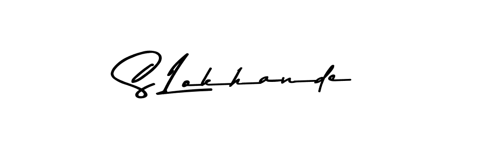 How to make S Lokhande name signature. Use Asem Kandis PERSONAL USE style for creating short signs online. This is the latest handwritten sign. S Lokhande signature style 9 images and pictures png