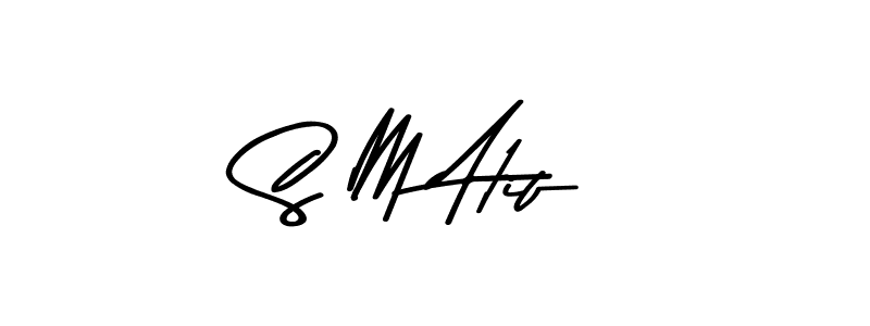 How to make S M Atif name signature. Use Asem Kandis PERSONAL USE style for creating short signs online. This is the latest handwritten sign. S M Atif signature style 9 images and pictures png