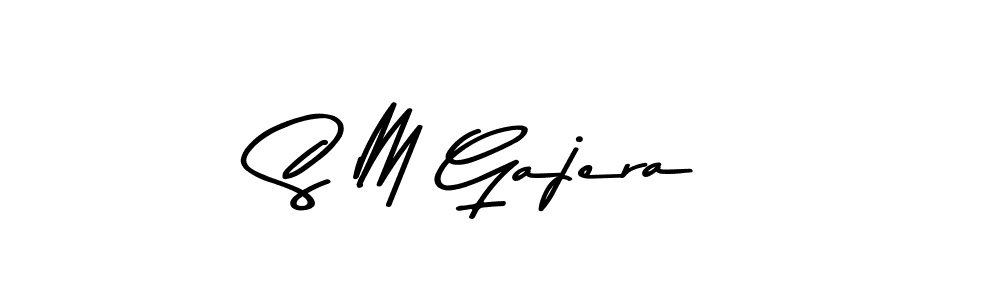 if you are searching for the best signature style for your name S M Gajera. so please give up your signature search. here we have designed multiple signature styles  using Asem Kandis PERSONAL USE. S M Gajera signature style 9 images and pictures png