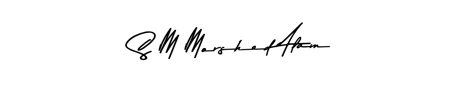 Create a beautiful signature design for name S M Morshed Alam. With this signature (Asem Kandis PERSONAL USE) fonts, you can make a handwritten signature for free. S M Morshed Alam signature style 9 images and pictures png