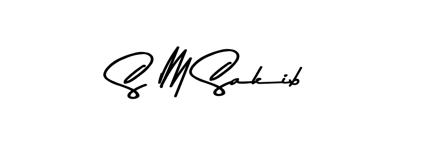 Create a beautiful signature design for name S M Sakib. With this signature (Asem Kandis PERSONAL USE) fonts, you can make a handwritten signature for free. S M Sakib signature style 9 images and pictures png