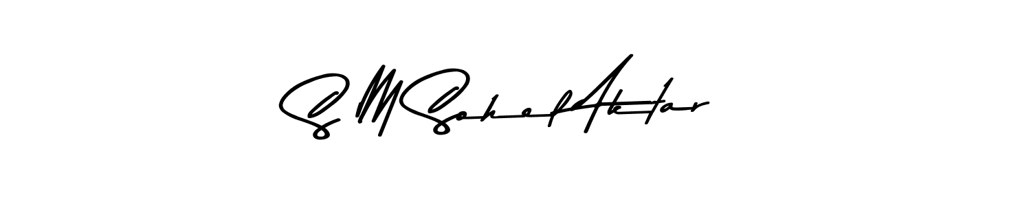 How to make S M Sohel Aktar name signature. Use Asem Kandis PERSONAL USE style for creating short signs online. This is the latest handwritten sign. S M Sohel Aktar signature style 9 images and pictures png