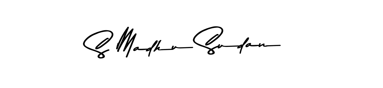 Create a beautiful signature design for name S Madhu Sudan. With this signature (Asem Kandis PERSONAL USE) fonts, you can make a handwritten signature for free. S Madhu Sudan signature style 9 images and pictures png