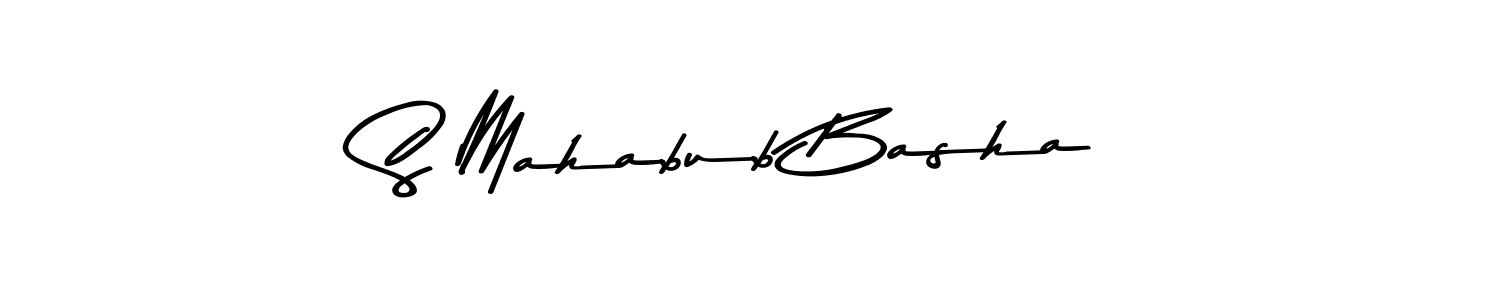 The best way (Asem Kandis PERSONAL USE) to make a short signature is to pick only two or three words in your name. The name S Mahabub Basha include a total of six letters. For converting this name. S Mahabub Basha signature style 9 images and pictures png