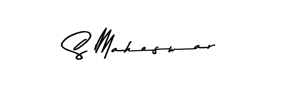 How to make S Maheswar name signature. Use Asem Kandis PERSONAL USE style for creating short signs online. This is the latest handwritten sign. S Maheswar signature style 9 images and pictures png