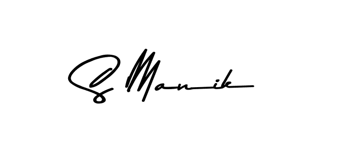How to make S Manik name signature. Use Asem Kandis PERSONAL USE style for creating short signs online. This is the latest handwritten sign. S Manik signature style 9 images and pictures png