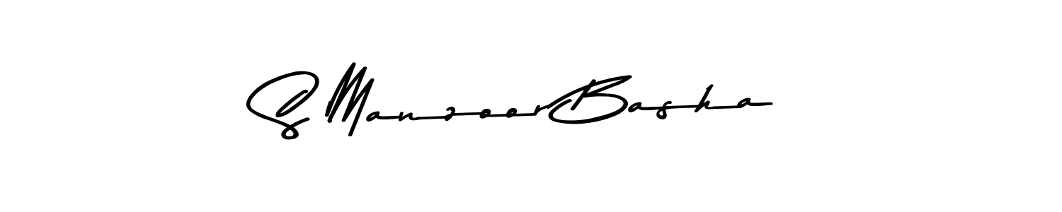 Use a signature maker to create a handwritten signature online. With this signature software, you can design (Asem Kandis PERSONAL USE) your own signature for name S Manzoor Basha. S Manzoor Basha signature style 9 images and pictures png