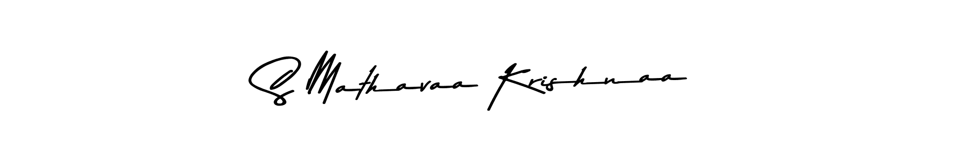 How to make S Mathavaa Krishnaa name signature. Use Asem Kandis PERSONAL USE style for creating short signs online. This is the latest handwritten sign. S Mathavaa Krishnaa signature style 9 images and pictures png