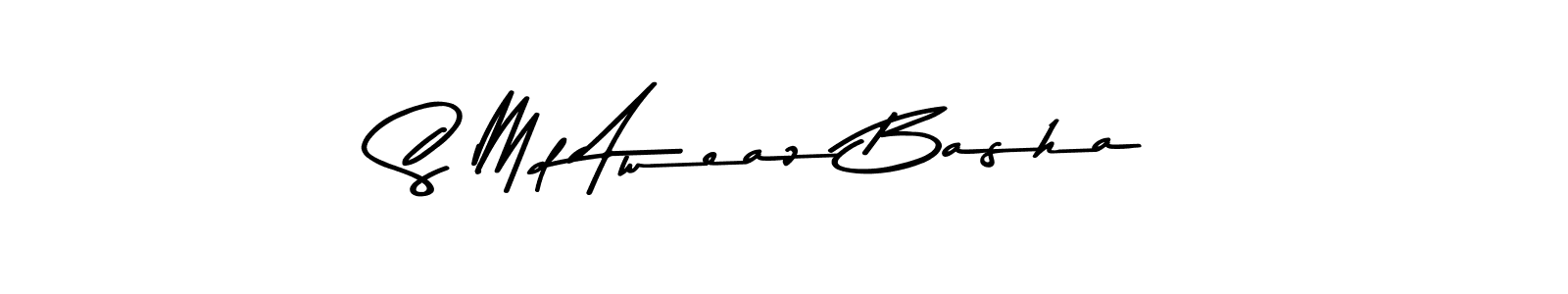 Make a beautiful signature design for name S Md Aweaz Basha. With this signature (Asem Kandis PERSONAL USE) style, you can create a handwritten signature for free. S Md Aweaz Basha signature style 9 images and pictures png