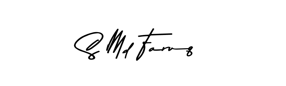 Make a beautiful signature design for name S Md Faruq. With this signature (Asem Kandis PERSONAL USE) style, you can create a handwritten signature for free. S Md Faruq signature style 9 images and pictures png