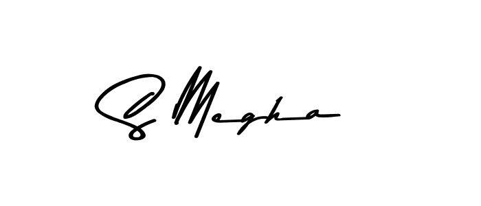 Make a beautiful signature design for name S Megha. With this signature (Asem Kandis PERSONAL USE) style, you can create a handwritten signature for free. S Megha signature style 9 images and pictures png