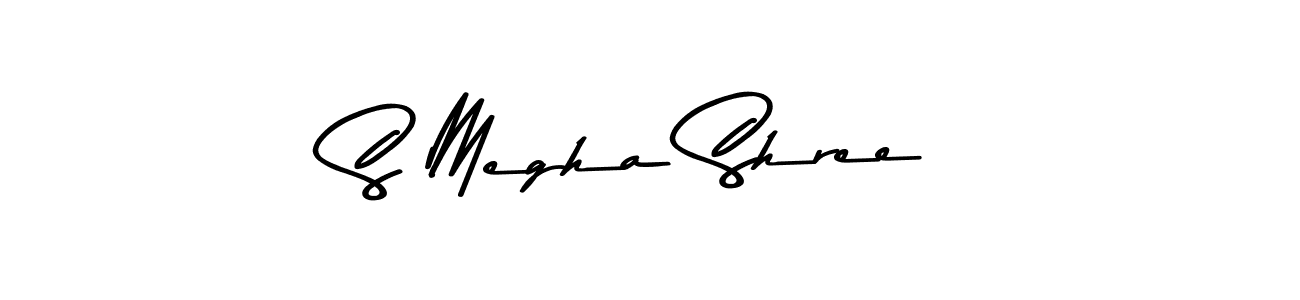 The best way (Asem Kandis PERSONAL USE) to make a short signature is to pick only two or three words in your name. The name S Megha Shree include a total of six letters. For converting this name. S Megha Shree signature style 9 images and pictures png