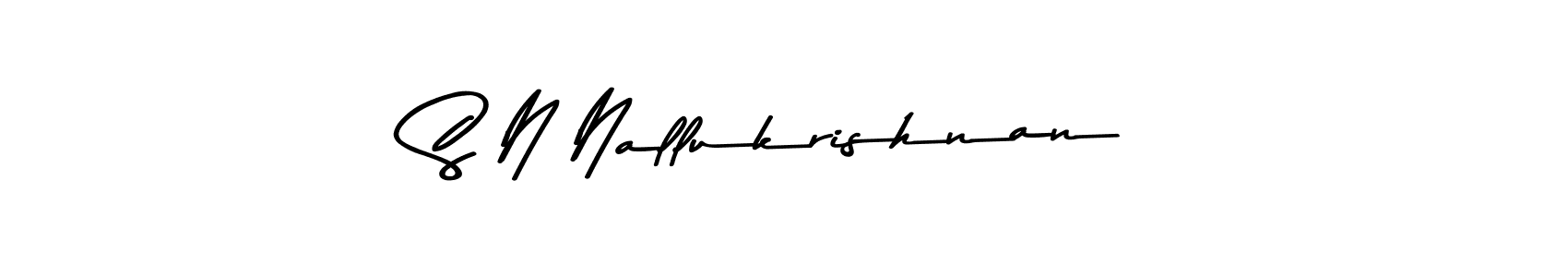 How to make S N Nallukrishnan name signature. Use Asem Kandis PERSONAL USE style for creating short signs online. This is the latest handwritten sign. S N Nallukrishnan signature style 9 images and pictures png