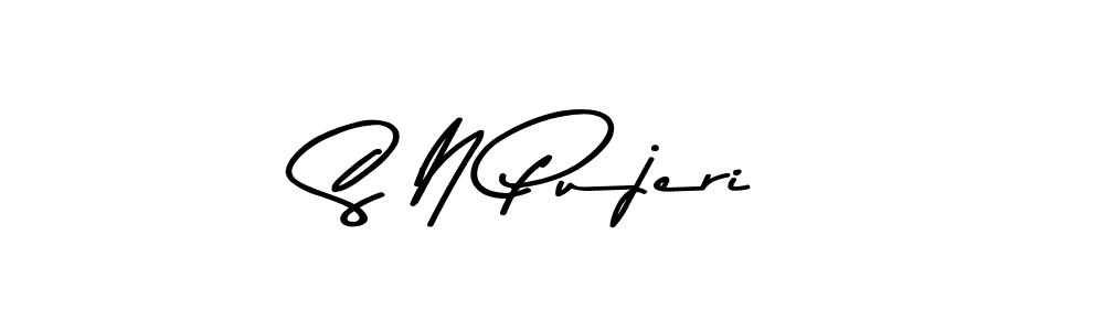 The best way (Asem Kandis PERSONAL USE) to make a short signature is to pick only two or three words in your name. The name S N Pujeri include a total of six letters. For converting this name. S N Pujeri signature style 9 images and pictures png