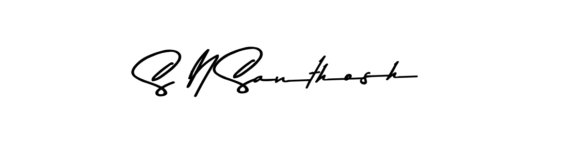 How to make S N Santhosh name signature. Use Asem Kandis PERSONAL USE style for creating short signs online. This is the latest handwritten sign. S N Santhosh signature style 9 images and pictures png