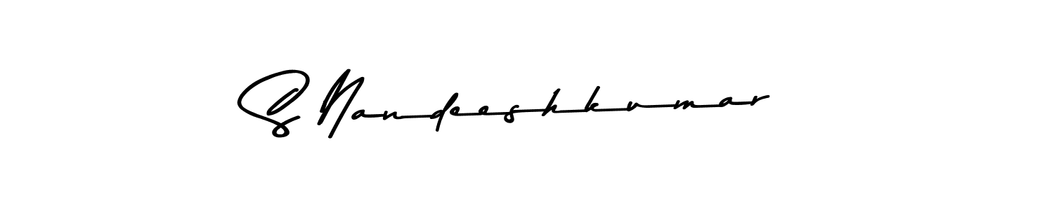 Also You can easily find your signature by using the search form. We will create S Nandeeshkumar name handwritten signature images for you free of cost using Asem Kandis PERSONAL USE sign style. S Nandeeshkumar signature style 9 images and pictures png