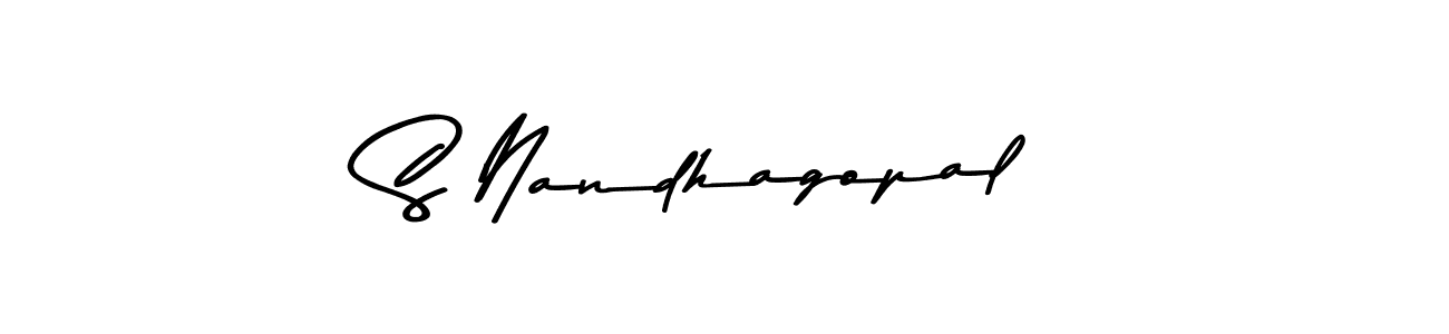 The best way (Asem Kandis PERSONAL USE) to make a short signature is to pick only two or three words in your name. The name S Nandhagopal include a total of six letters. For converting this name. S Nandhagopal signature style 9 images and pictures png