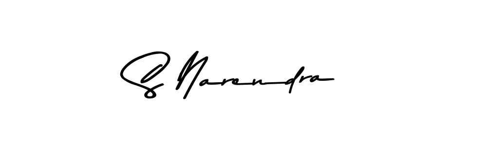 Create a beautiful signature design for name S Narendra. With this signature (Asem Kandis PERSONAL USE) fonts, you can make a handwritten signature for free. S Narendra signature style 9 images and pictures png