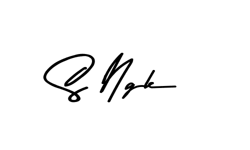 Create a beautiful signature design for name S Ngk. With this signature (Asem Kandis PERSONAL USE) fonts, you can make a handwritten signature for free. S Ngk signature style 9 images and pictures png