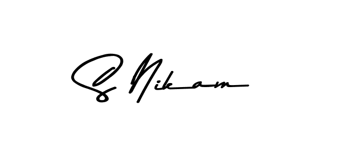 This is the best signature style for the S Nikam name. Also you like these signature font (Asem Kandis PERSONAL USE). Mix name signature. S Nikam signature style 9 images and pictures png