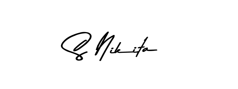 The best way (Asem Kandis PERSONAL USE) to make a short signature is to pick only two or three words in your name. The name S Nikita include a total of six letters. For converting this name. S Nikita signature style 9 images and pictures png