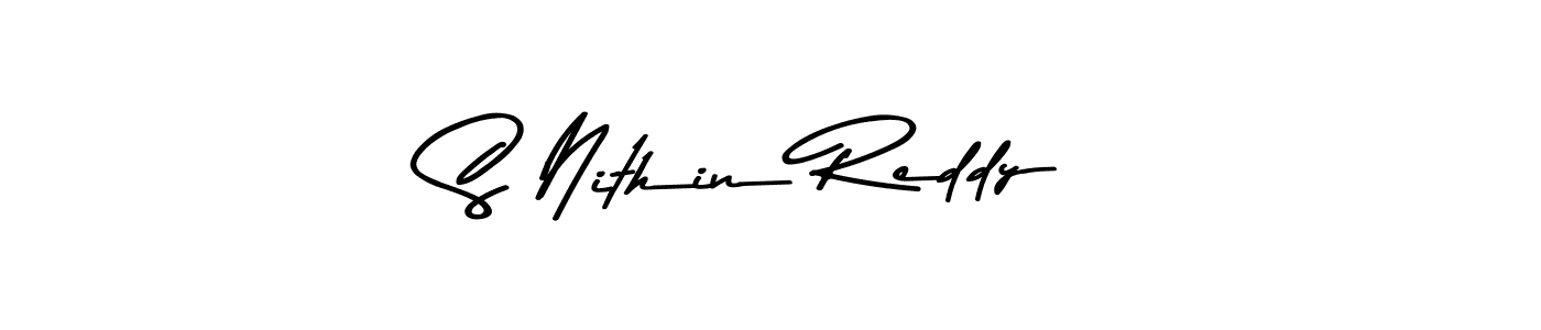 How to make S Nithin Reddy name signature. Use Asem Kandis PERSONAL USE style for creating short signs online. This is the latest handwritten sign. S Nithin Reddy signature style 9 images and pictures png