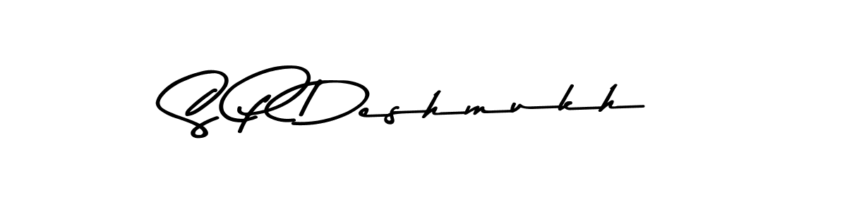 Make a beautiful signature design for name S P Deshmukh. With this signature (Asem Kandis PERSONAL USE) style, you can create a handwritten signature for free. S P Deshmukh signature style 9 images and pictures png