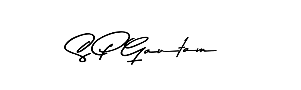 How to make S P Gautam name signature. Use Asem Kandis PERSONAL USE style for creating short signs online. This is the latest handwritten sign. S P Gautam signature style 9 images and pictures png