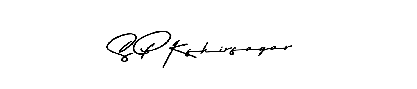 How to make S P Kshirsagar name signature. Use Asem Kandis PERSONAL USE style for creating short signs online. This is the latest handwritten sign. S P Kshirsagar signature style 9 images and pictures png
