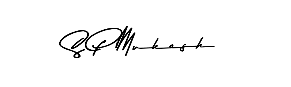 Make a beautiful signature design for name S P Mukesh. With this signature (Asem Kandis PERSONAL USE) style, you can create a handwritten signature for free. S P Mukesh signature style 9 images and pictures png