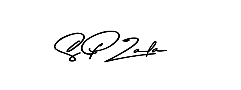 Create a beautiful signature design for name S P Zala. With this signature (Asem Kandis PERSONAL USE) fonts, you can make a handwritten signature for free. S P Zala signature style 9 images and pictures png