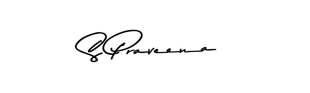 Create a beautiful signature design for name S Praveena. With this signature (Asem Kandis PERSONAL USE) fonts, you can make a handwritten signature for free. S Praveena signature style 9 images and pictures png