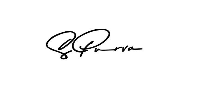 Create a beautiful signature design for name S Purva. With this signature (Asem Kandis PERSONAL USE) fonts, you can make a handwritten signature for free. S Purva signature style 9 images and pictures png