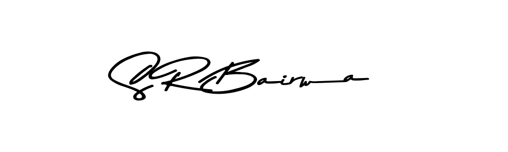 The best way (Asem Kandis PERSONAL USE) to make a short signature is to pick only two or three words in your name. The name S R Bairwa include a total of six letters. For converting this name. S R Bairwa signature style 9 images and pictures png