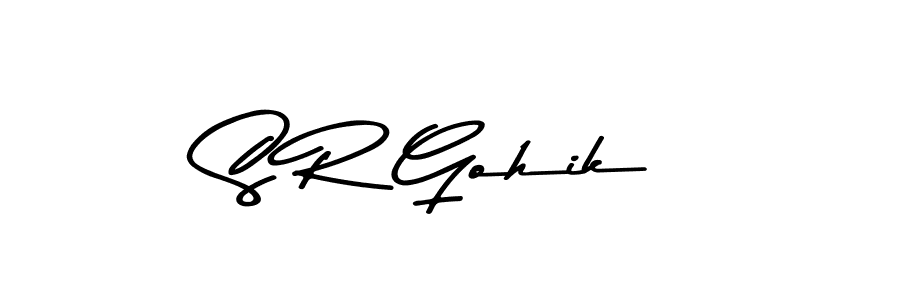 Create a beautiful signature design for name S R Gohik. With this signature (Asem Kandis PERSONAL USE) fonts, you can make a handwritten signature for free. S R Gohik signature style 9 images and pictures png