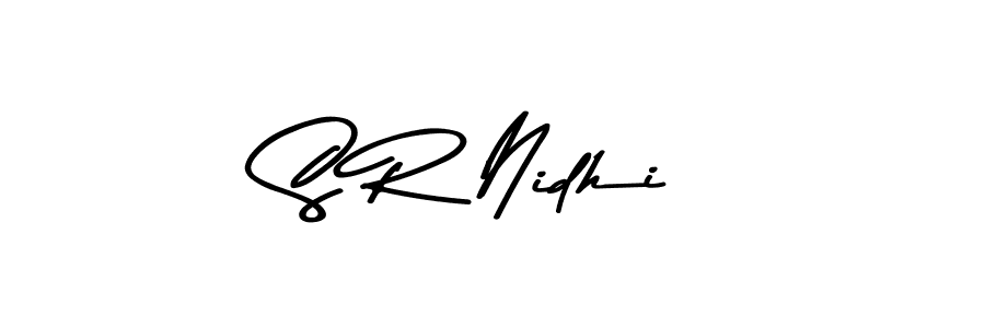 Make a beautiful signature design for name S R Nidhi. With this signature (Asem Kandis PERSONAL USE) style, you can create a handwritten signature for free. S R Nidhi signature style 9 images and pictures png