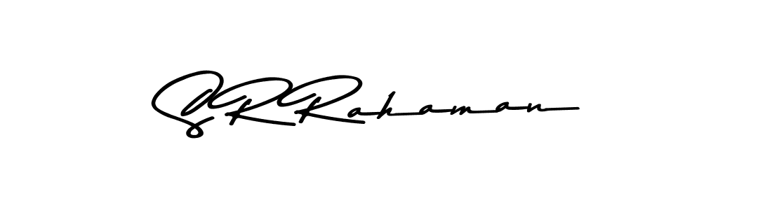 How to make S R Rahaman name signature. Use Asem Kandis PERSONAL USE style for creating short signs online. This is the latest handwritten sign. S R Rahaman signature style 9 images and pictures png