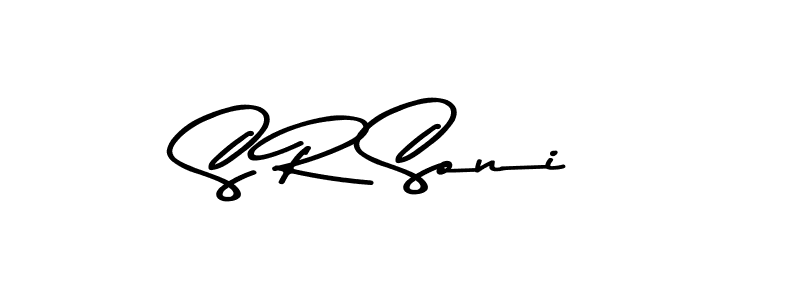 How to make S R Soni name signature. Use Asem Kandis PERSONAL USE style for creating short signs online. This is the latest handwritten sign. S R Soni signature style 9 images and pictures png