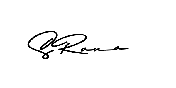 How to make S Rana name signature. Use Asem Kandis PERSONAL USE style for creating short signs online. This is the latest handwritten sign. S Rana signature style 9 images and pictures png