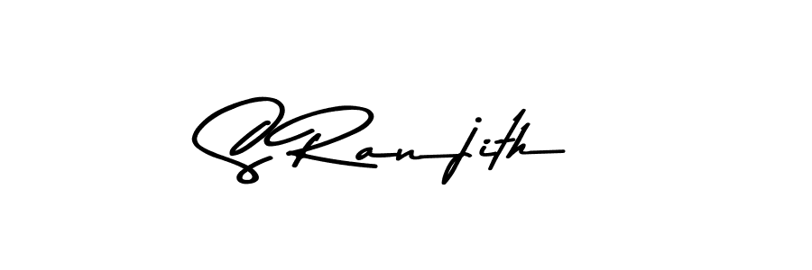 Create a beautiful signature design for name S Ranjith. With this signature (Asem Kandis PERSONAL USE) fonts, you can make a handwritten signature for free. S Ranjith signature style 9 images and pictures png