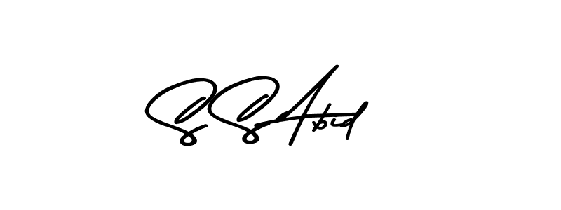 The best way (Asem Kandis PERSONAL USE) to make a short signature is to pick only two or three words in your name. The name S S Abid include a total of six letters. For converting this name. S S Abid signature style 9 images and pictures png