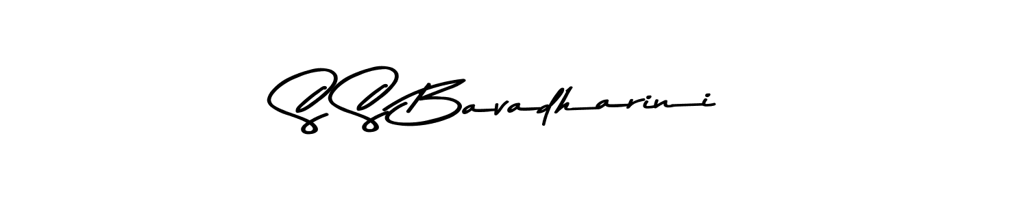 How to make S S Bavadharini name signature. Use Asem Kandis PERSONAL USE style for creating short signs online. This is the latest handwritten sign. S S Bavadharini signature style 9 images and pictures png