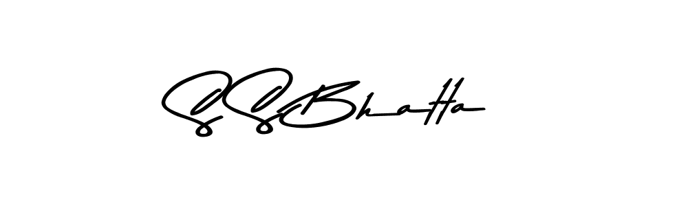 Create a beautiful signature design for name S S Bhatta. With this signature (Asem Kandis PERSONAL USE) fonts, you can make a handwritten signature for free. S S Bhatta signature style 9 images and pictures png