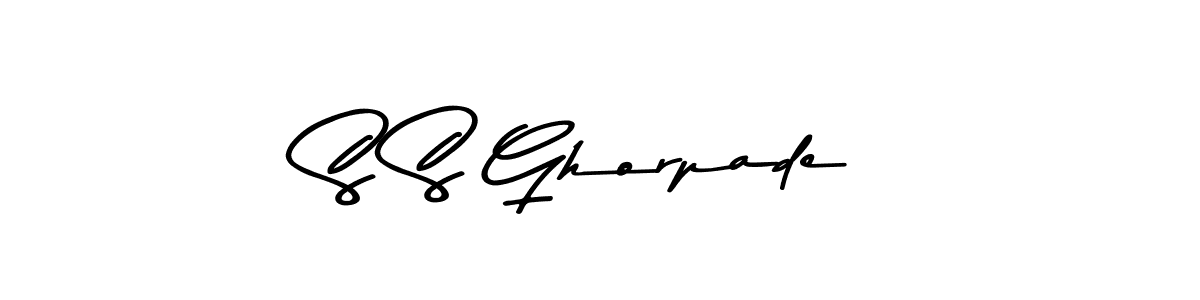 Create a beautiful signature design for name S S Ghorpade. With this signature (Asem Kandis PERSONAL USE) fonts, you can make a handwritten signature for free. S S Ghorpade signature style 9 images and pictures png