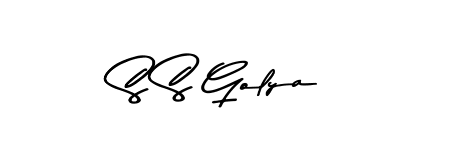 Make a beautiful signature design for name S S Golya. With this signature (Asem Kandis PERSONAL USE) style, you can create a handwritten signature for free. S S Golya signature style 9 images and pictures png