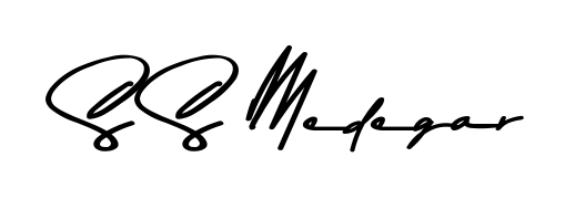 A timeless handwritten aesthetic for S S Medegar. The Asem Kandis PERSONAL USE font gives your signature a handcrafted feel with natural curves. S S Medegar signature style 9 images and pictures png