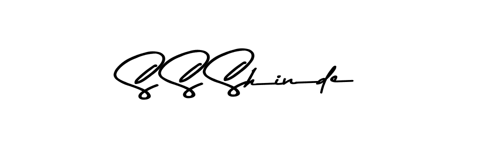 Create a beautiful signature design for name S S Shinde. With this signature (Asem Kandis PERSONAL USE) fonts, you can make a handwritten signature for free. S S Shinde signature style 9 images and pictures png